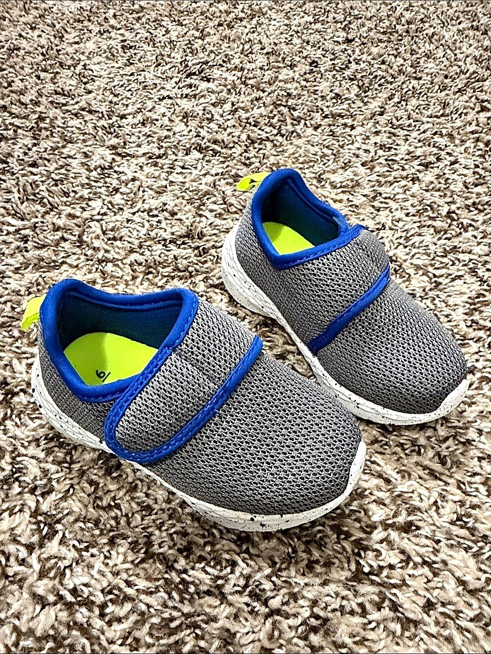 Kids Gray & Blue Slip-On Sneakers